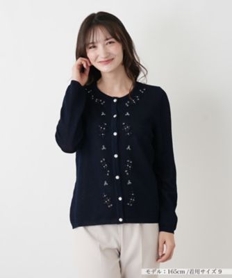 franche lippee﹡daisy刺繍クルーカーディガン 花柄刺繍クルーカーディガン【CORSINI ＆ PROTI