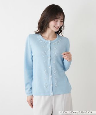 ＜Leilian (Women)＞花柄刺繍クルーカーディガン【ＣＯＲＳＩＮＩ　＆　ＰＲＯＴＩ】