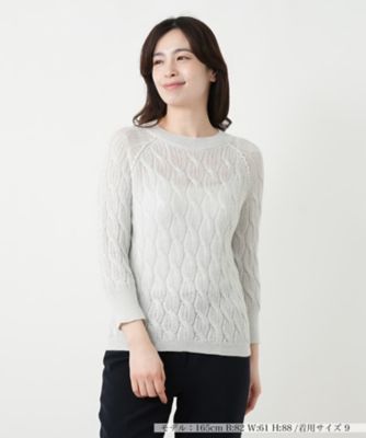 カシミヤ混ラメクルーネックニット【BARNA】 | Leilian (Women