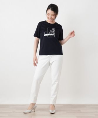 接触冷感】プリントクルーネックTシャツ | Leilian (Women)/レリアン