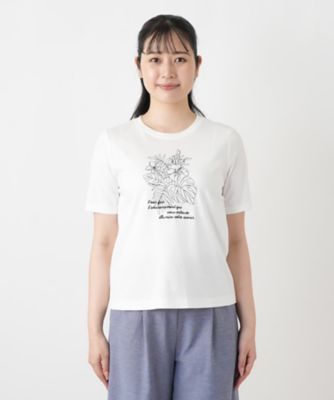 ボタニカル柄クルーネックTシャツ | Leilian (Women)/レリアン | 三越