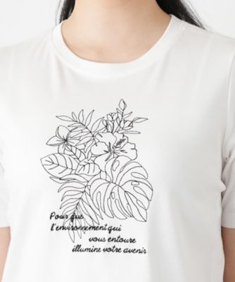 ボタニカル柄クルーネックTシャツ | Leilian (Women)/レリアン | 三越