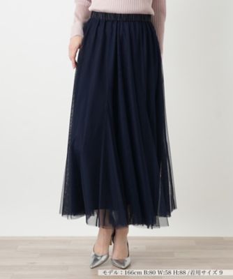 ＜BOURGE (Women)＞シアーギャザーロングスカート【ＢＯＵＲＧＥ】