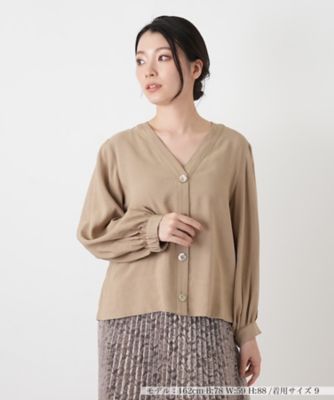 ベージュ バルーンスリーブ ジャケット ノーカラーバルーンスリーブジャケット | BOURGE (Women)/ブールジュ