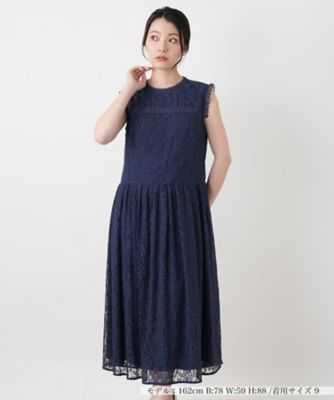 モラビトネイビープリーツノースリーブドレスワンピース 店舗人気】プリーツノースリーブワンピース | BOURGE (Women