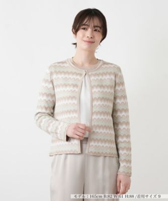 ＜Leilian (Women)＞モザイクボーダーカーディガン