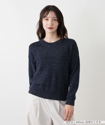 ＜Leilian (Women)＞ラメクルーネックニット
