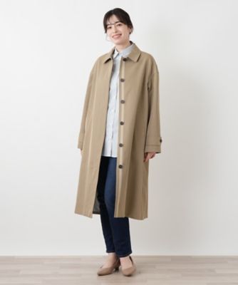 MONCLER 美品 比翼ステンカラーコート ベージュ 3 ロング丈 国内正規 ステンカラー比翼コート | Leilian (Women)/レリアン | 三越伊勢丹