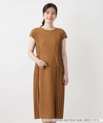 プリーツ切替フレンチスリーブワンピース | Leilian (Women)/レリアン