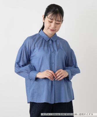 mizuiro indブラックリネンドロップショルダーブラウス ドロップ 