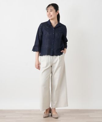 カットワーク刺繍七分袖ブラウス | Leilian (Women)/レリアン | 三越