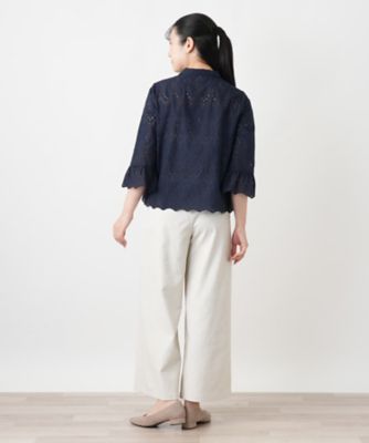 カットワーク刺繍七分袖ブラウス | Leilian (Women)/レリアン | 三越