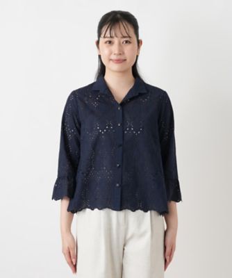 カットワーク刺繍七分袖ブラウス | Leilian (Women)/レリアン | 三越 