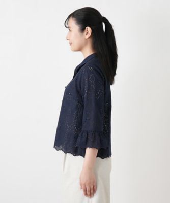 カットワーク刺繍七分袖ブラウス | Leilian (Women)/レリアン | 三越
