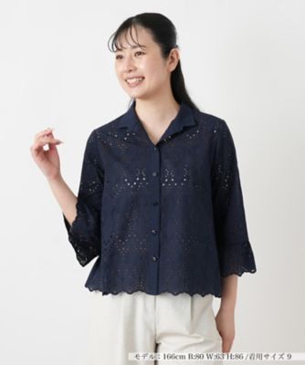 カットワーク刺繍七分袖ブラウス | Leilian (Women)/レリアン | 三越