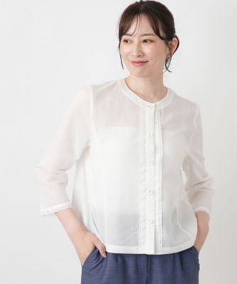 ノーカラーシアーブラウス | Leilian (Women)/レリアン | 三越伊勢丹