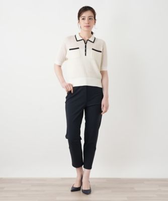 カギ編みレースニットポロシャツ | Leilian (Women)/レリアン | 三越