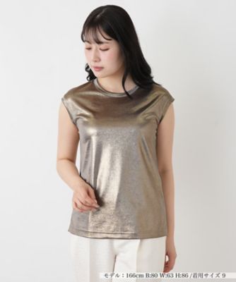 ＜BOURGE (Women)＞シャイニーフレンチスリーブカットソー