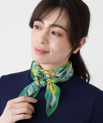 未使用品 HOUSE OF LOTUS コットンシルクプリントスカーフ　大判 シルクプリントスカーフ | Leilian (Women)/レリアン | 三越伊勢丹