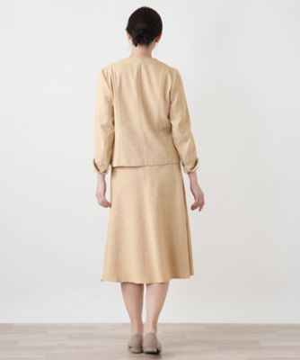 Vネックノーカラージャケット【Leilian WHITE LABEL