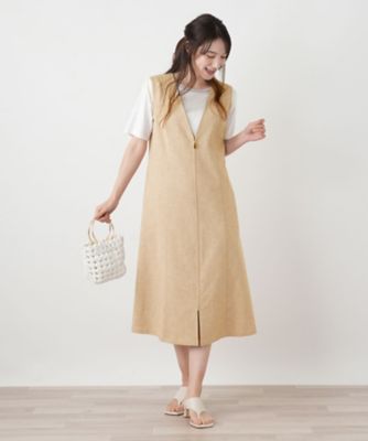 Vネックジャンパースカート【Leilian WHITE LABEL