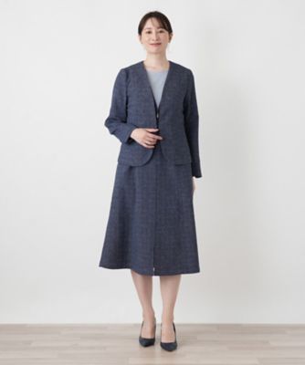 極美品 23年♡レリアン プラスハウス Vネックジャンパースカート 濃紺 13+ Vネックジャンパースカート【Leilian WHITE LABEL