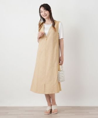 Vネックジャンパースカート【Leilian WHITE LABEL