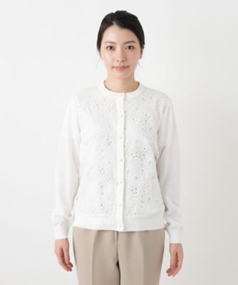 レース切替カーディガン | Leilian (Women)/レリアン | 三越伊勢丹