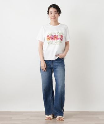 【美品】レリアン カットソー Tシャツ フラワープリント 17＋ 4L 現行タグ フラワープリントTシャツ【2026年5月カタログ】 | Leilian