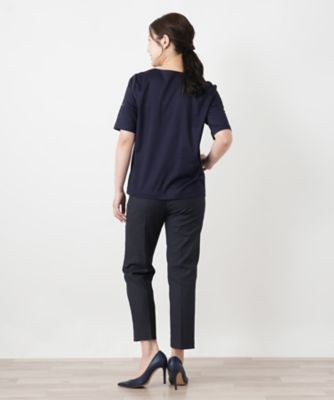 刺繍クルーネックカットソー【Leilian WHITE LABEL