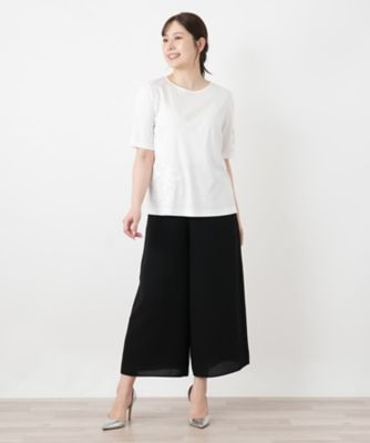 刺繍クルーネックカットソー【Leilian WHITE LABEL