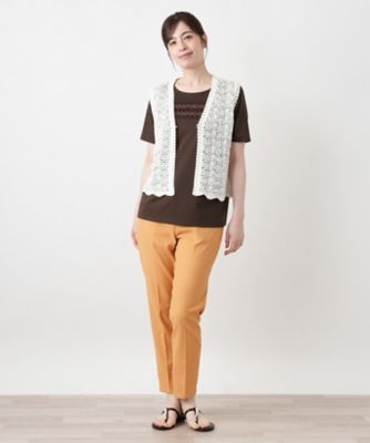 Vネックニットベスト【Leilian WHITE LABEL