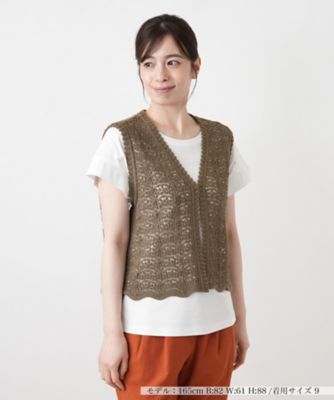 Vネックニットベスト【Leilian WHITE LABEL