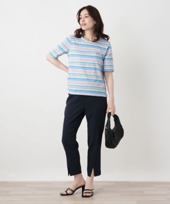 マルチカラーボーダーTシャツ【Leilian WHITE LABEL