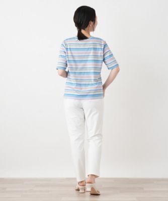 マルチカラーボーダーTシャツ【Leilian WHITE LABEL