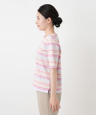 マルチカラーボーダーTシャツ【Leilian WHITE LABEL