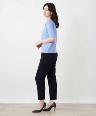 五分袖クルーネックニット【Leilian WHITE LABEL