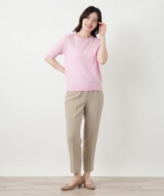 五分袖クルーネックニット【Leilian WHITE LABEL