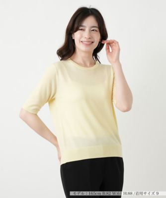 五分袖クルーネックニット【Ｌｅｉｌｉａｎ　ＷＨＩＴＥ　ＬＡＢＥＬ】
