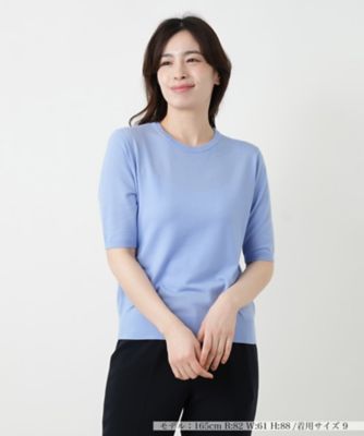 ＜Leilian (Women)＞五分袖クルーネックニット【Ｌｅｉｌｉａｎ　ＷＨＩＴＥ　ＬＡＢＥＬ】