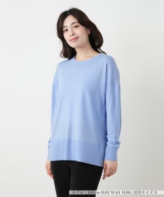 ¥28,600新品正規品【V12/L】裏地付きクルーネックニット長袖カットソー クルーネックニット【Leilian WHITE LABEL