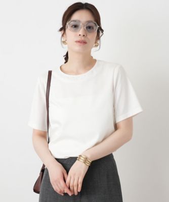 刺繍クルーネックカットソー【Leilian WHITE LABEL