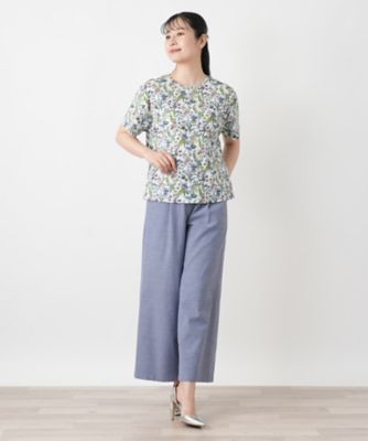小花柄クルーネックカットソー【Leilian WHITE LABEL