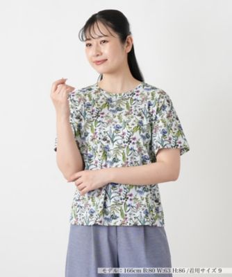 小花柄クルーネックカットソー【Leilian WHITE LABEL
