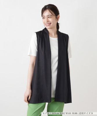接触冷感】洗えるドレープベスト【Leilian WHITE