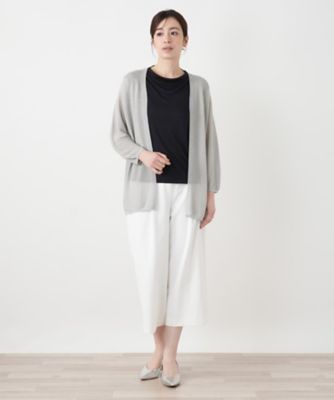 ラメノーボタンカーディガン【Leilian WHITE LABEL