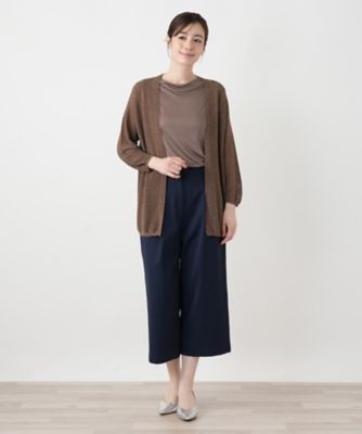 ラメノーボタンカーディガン【Leilian WHITE LABEL