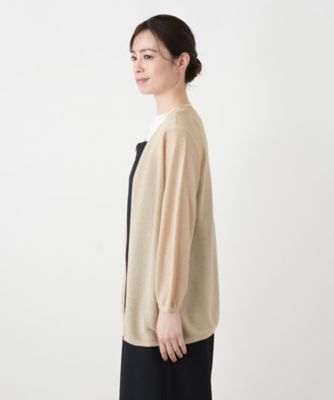 ラメノーボタンカーディガン【Leilian WHITE LABEL
