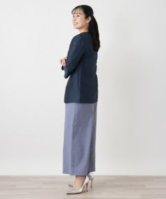 ノーカラーVネックジャケット【Leilian WHITE LABEL
