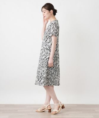 ペイズリー柄フレアワンピース【Leilian WHITE LABEL